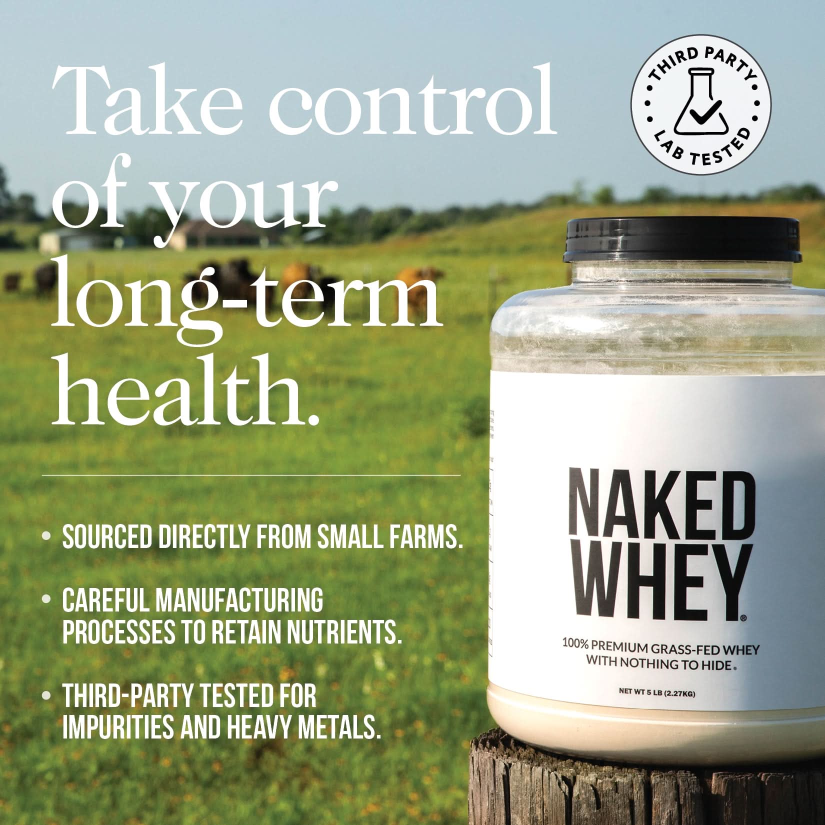 Grass Fed Whey Protein Powder | Naked Whey - 2280g