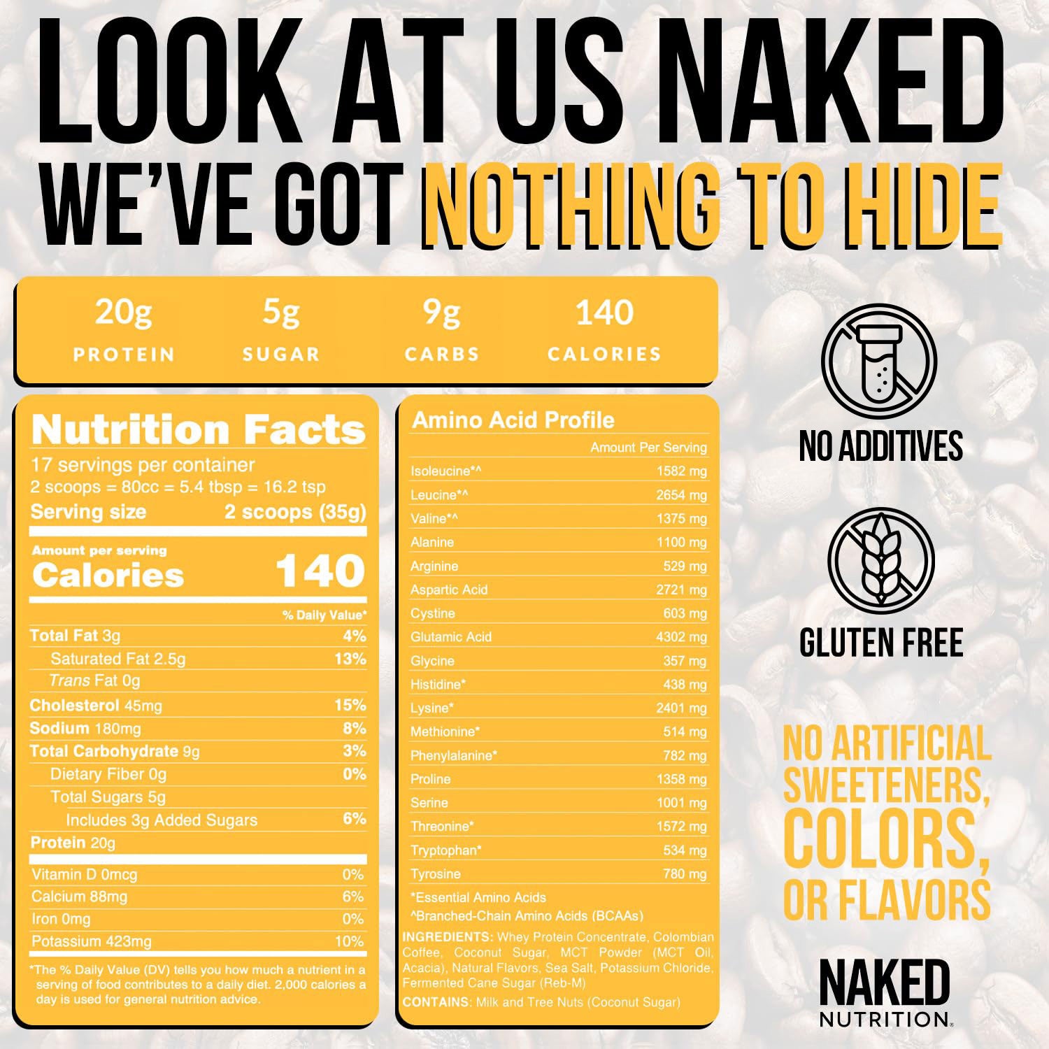 protein coffee powder vanilla nutrition