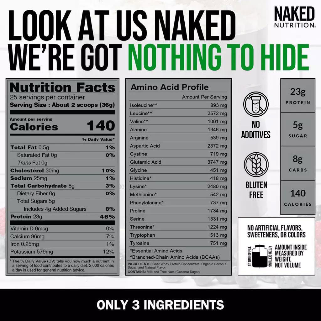 Vanilla Goat Whey Protein Powder | Naked Goat - 2lb