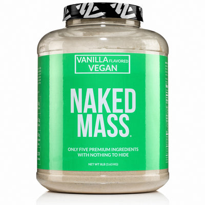 Suplemento vegano para aumentar de peso con sabor a vainilla | Naked Vegan Mass - 8 libras 