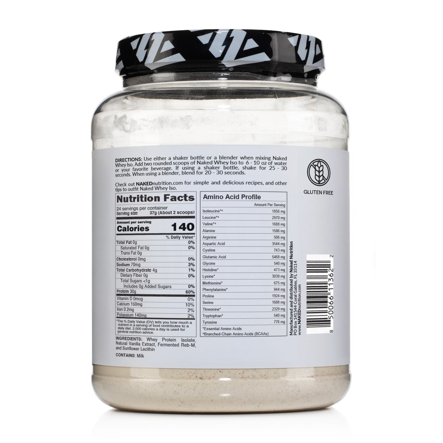 vanilla whey isolate amino acids