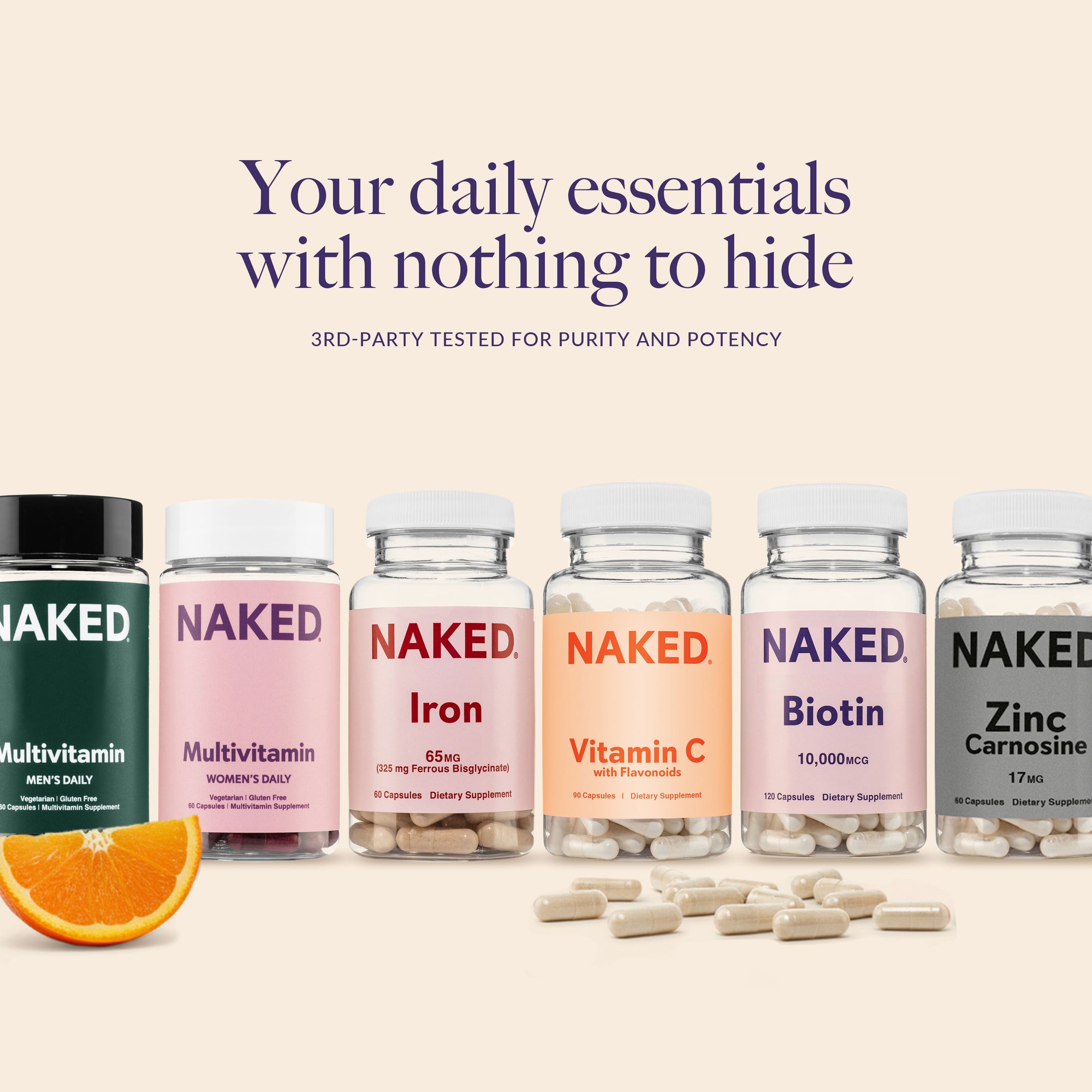 Daily Biotin Supplement | Naked Biotin - 120 Capsules