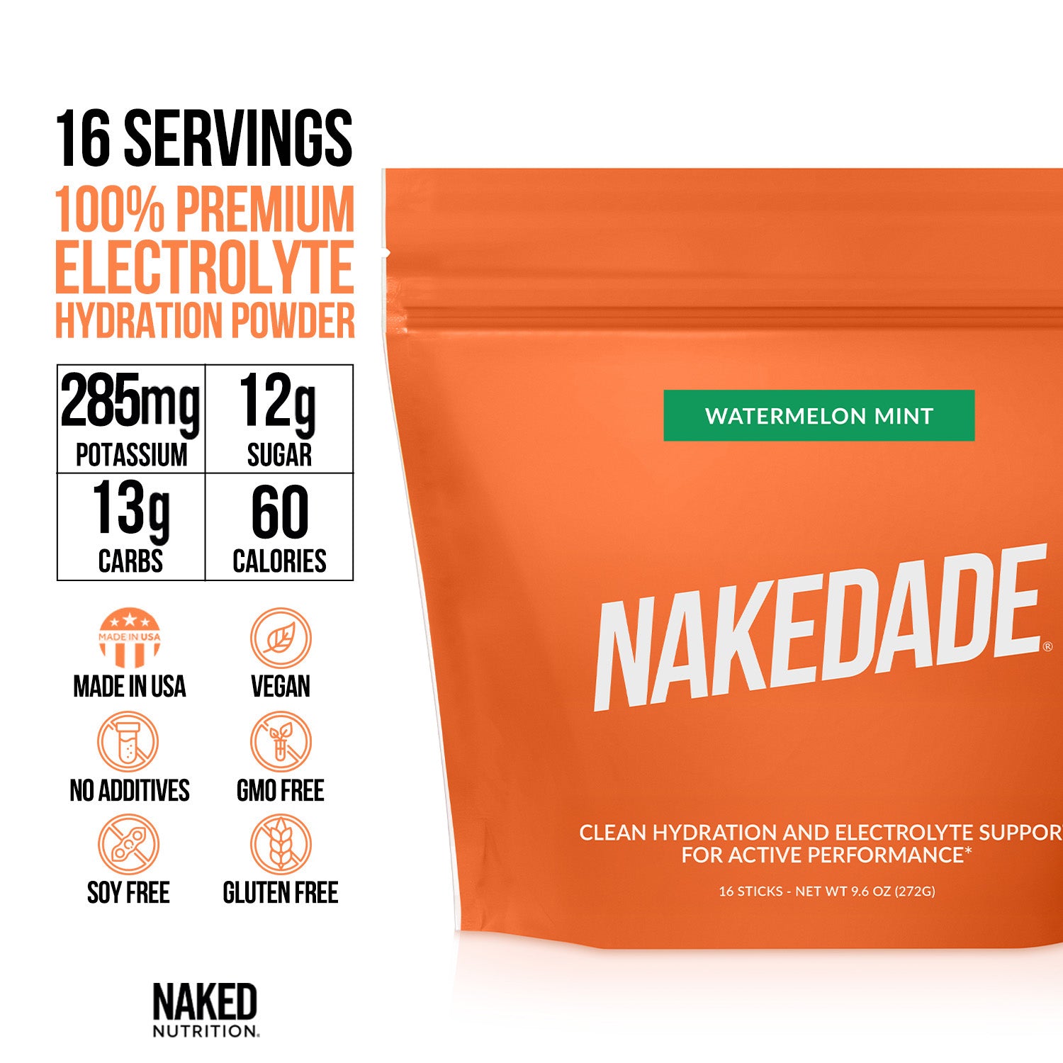 Electrolytes Powder Packets - Watermelon Mint | Nakedade - Image 3