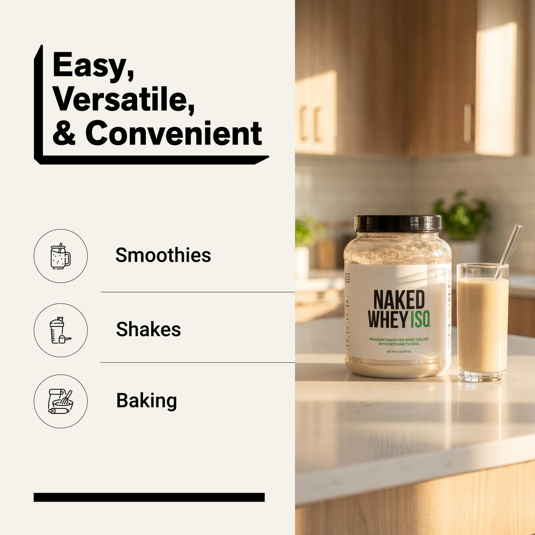 whey isolate protein smoothies shakes baking