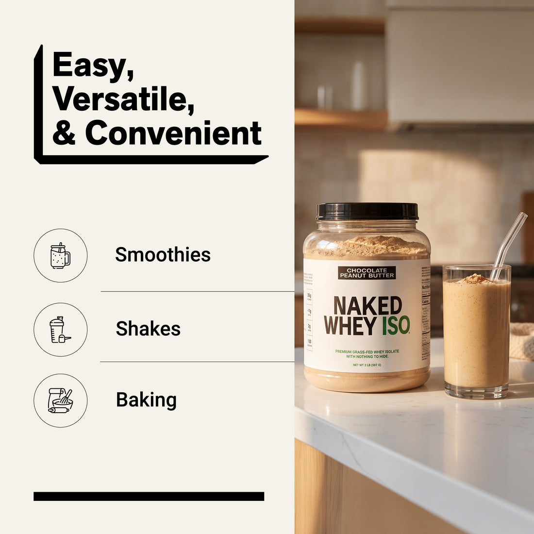 whey isolate protein smoothies shakes baking