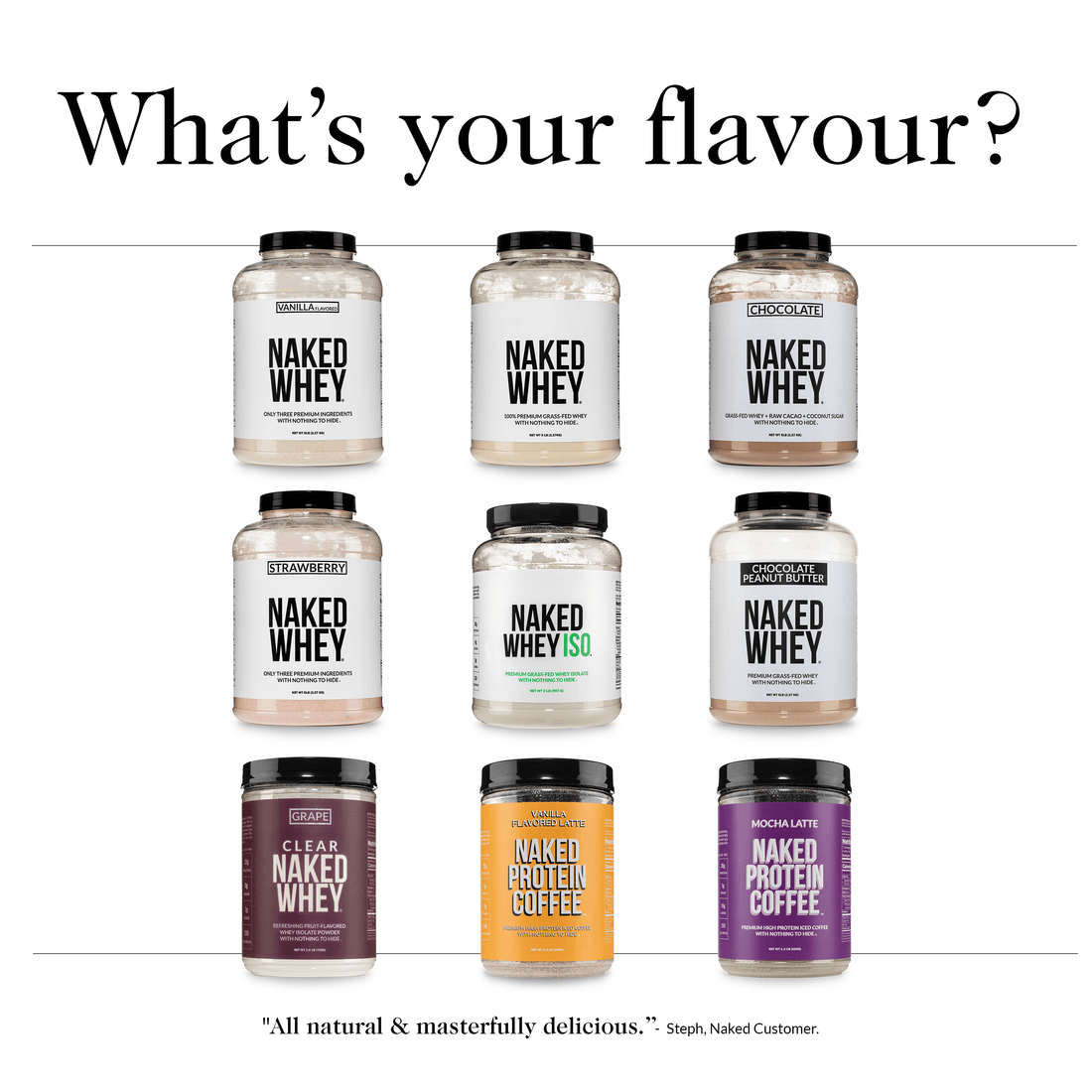 Proteína de suero de leche en polvo con sabor a chocolate, 1 libra | Naked Chocolate Whey - 1 libra