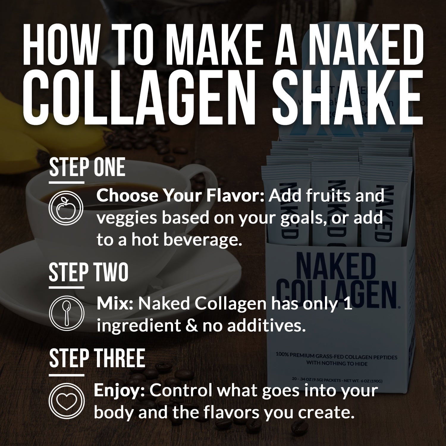 Collagen Peptides Packets | 20 Naked Collagen Packets