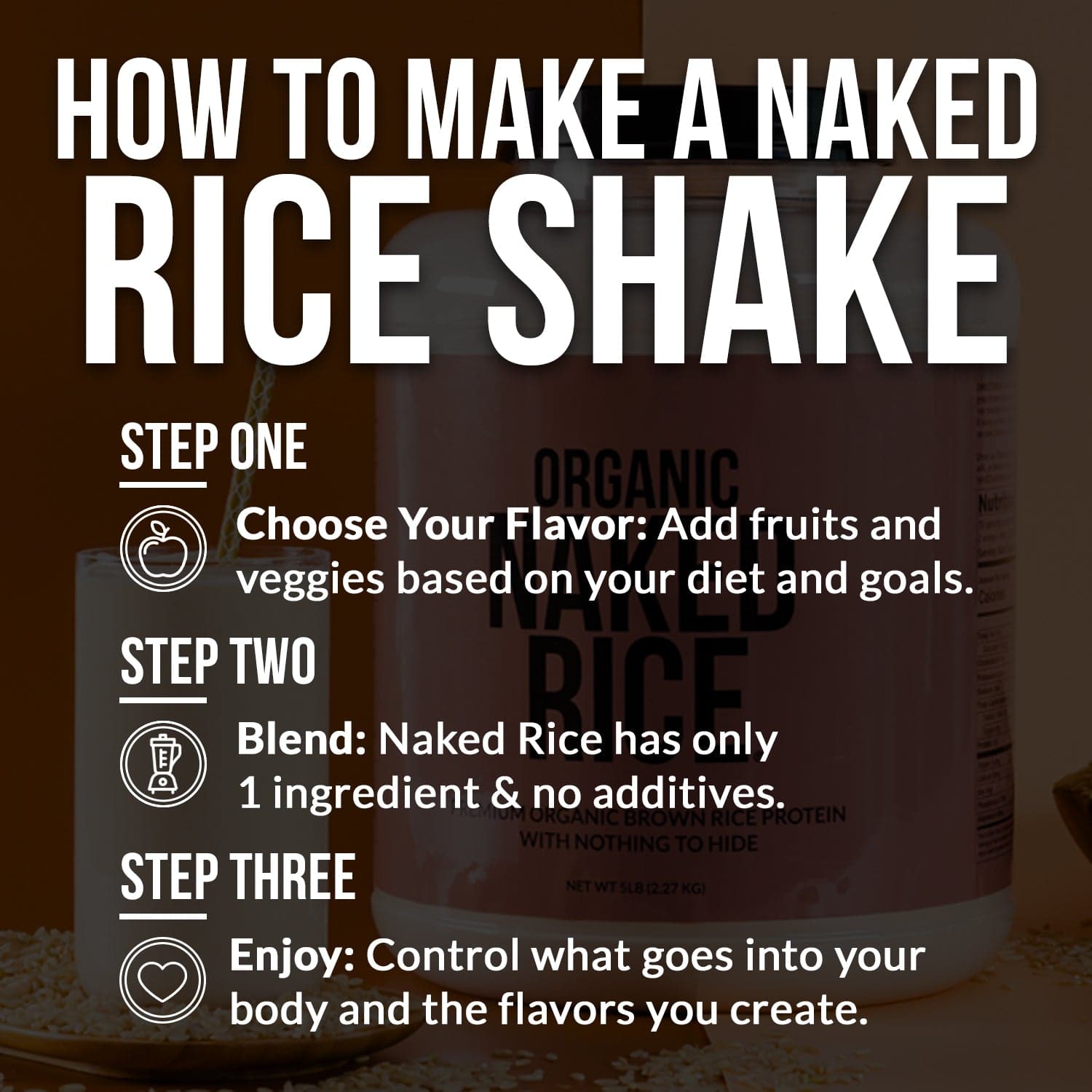 Organic Brown Rice Protein Powder | Naked Rice - 5lb – Naked Nutrition