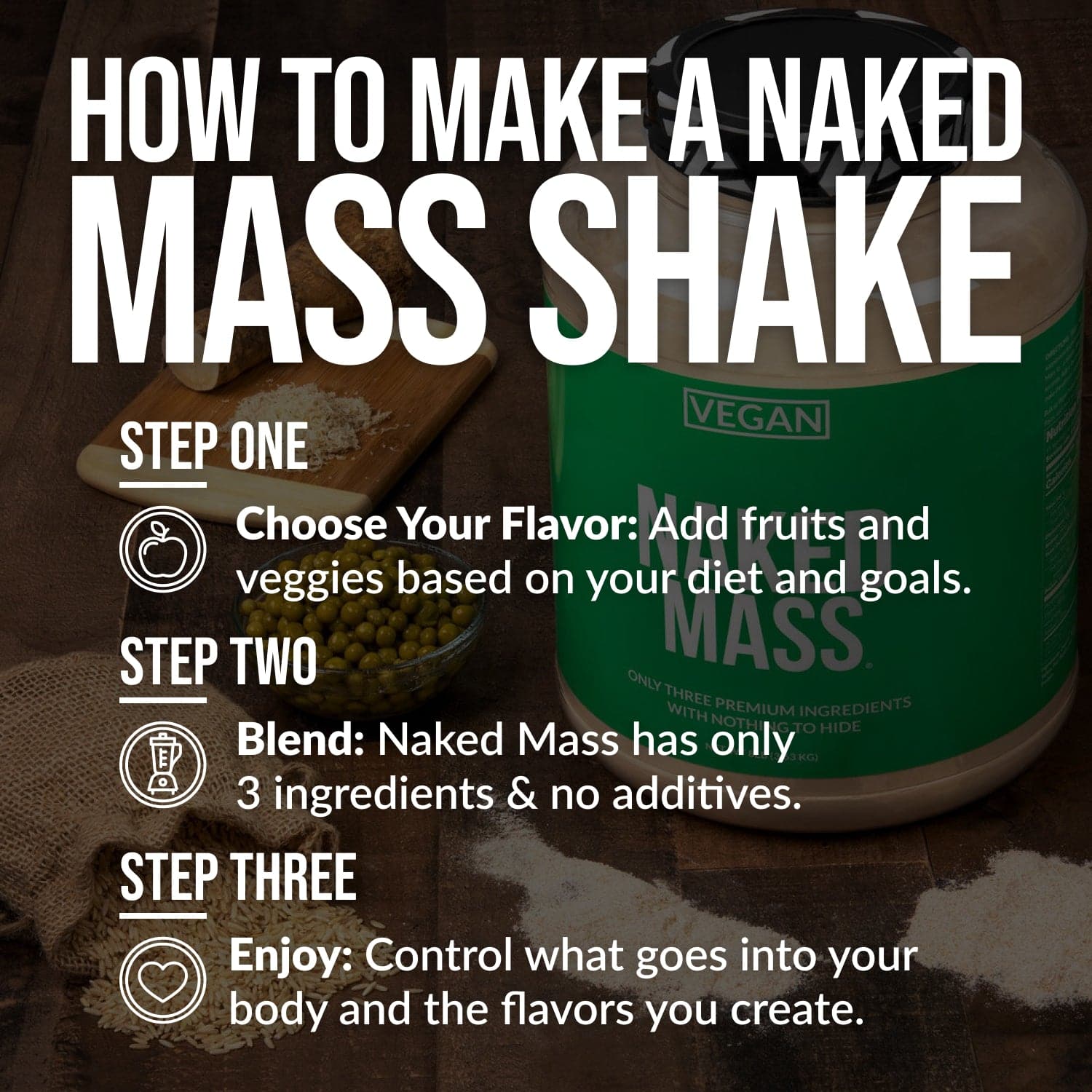 Vegan Mass Gainer Supplement | Naked Vegan Mass - 12LB