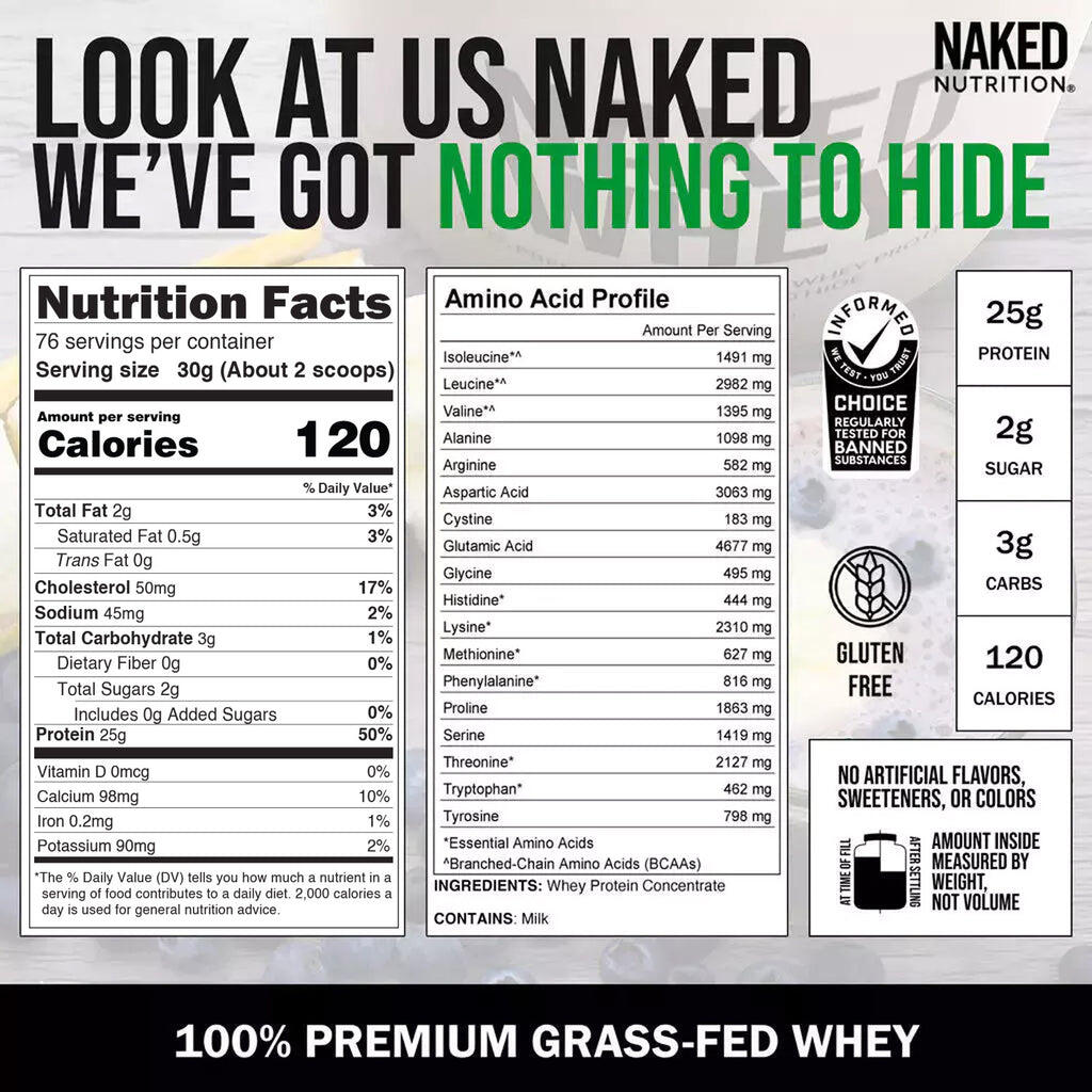 grass fed whey protein shake unflavored Variant: 5LB