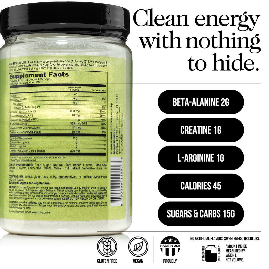 Suplemento preentrenamiento con cítricos | Naked Energy - 30 porciones