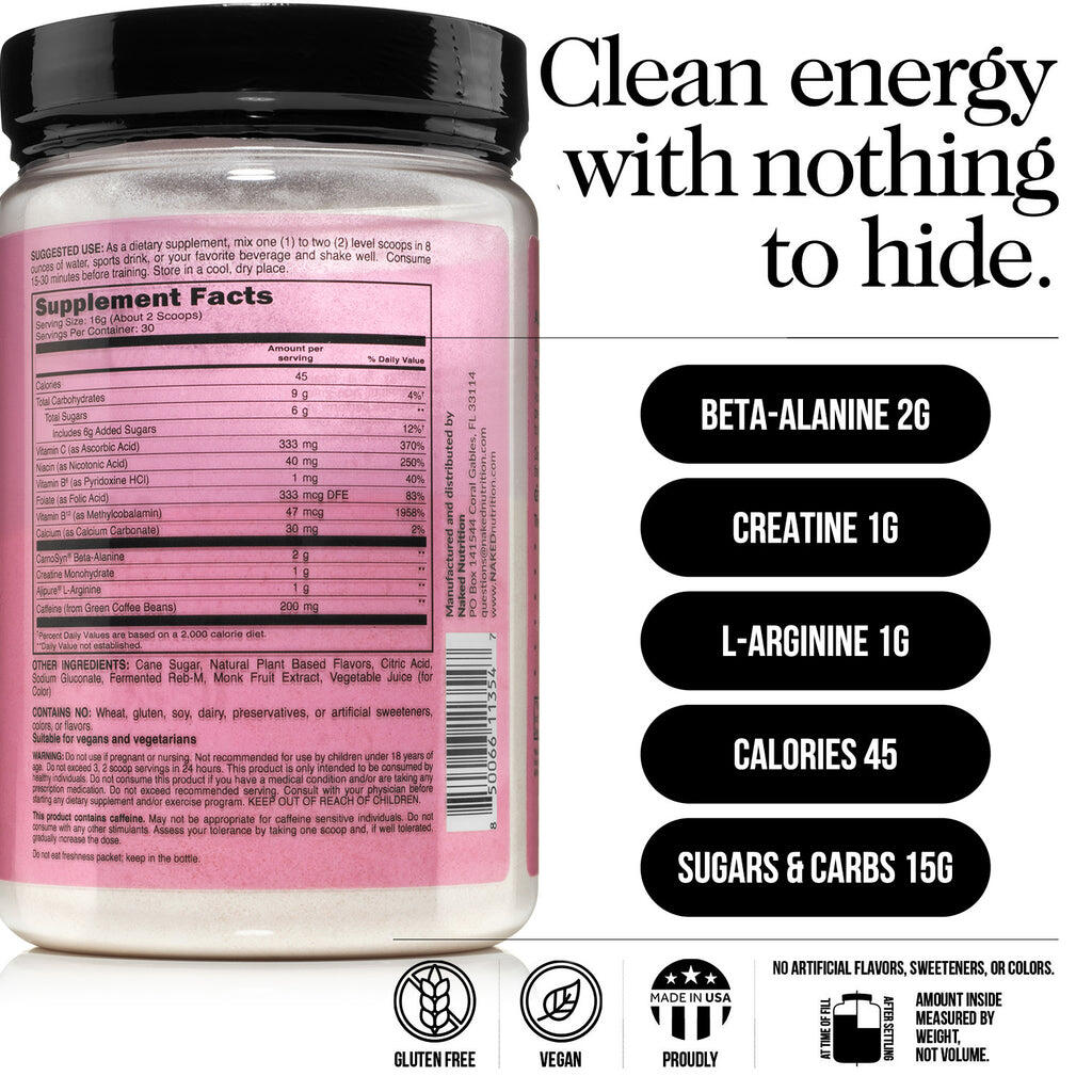 Suplemento preentrenamiento con cítricos | Naked Energy - 30 porciones