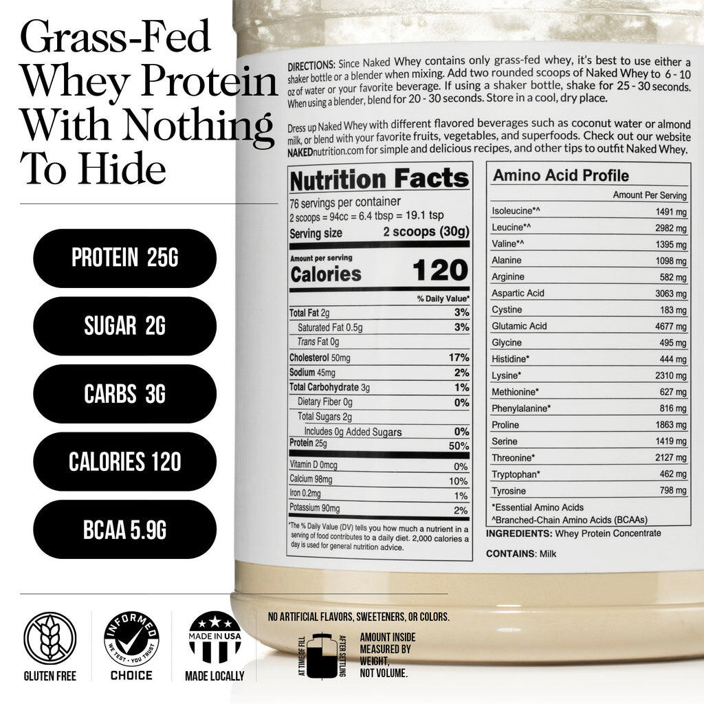 grass fed whey protein nutrition facts