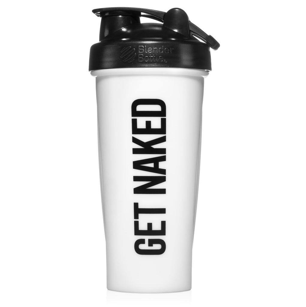 Botella mezcladora con bola mezcladora GET NAKED Naked Nutrition - 28 oz - Blanca