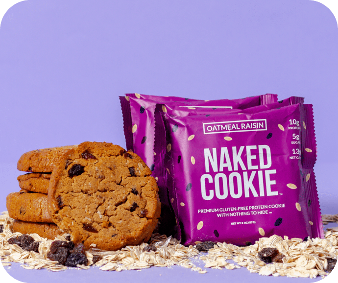 Galletas proteicas de avena y pasas | Paquete de 12 galletas Naked