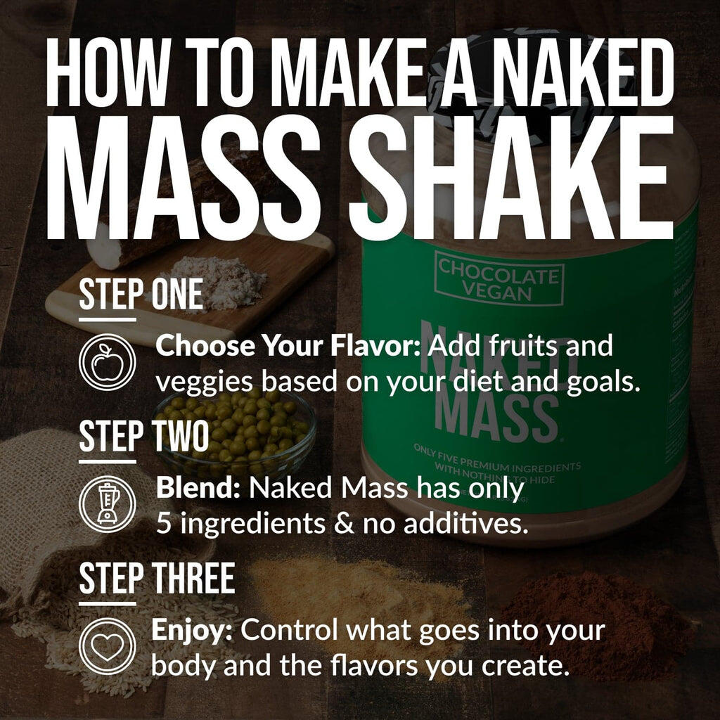 Suplemento vegano para aumentar de peso con chocolate | Naked Vegan Mass - 8 libras